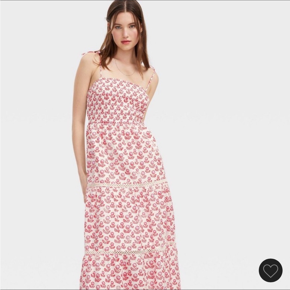 NEW Roller Rabbit x Target Floral Tie-Shoulder Tiered Maxi A-Line Dress-Med